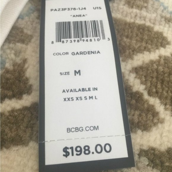 NWT BCBG Silk & Cotton Pointelle Peplum Mini Skirt, Cream White, Sz M - Picture 3 of 8